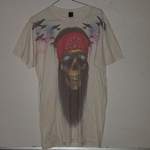 Men's Obey shirt skull with bandana and aviators L